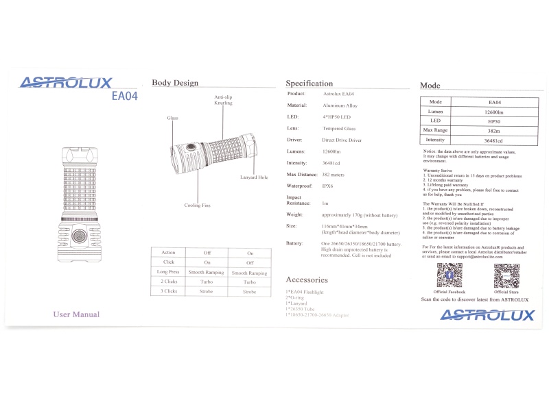 Astrolux EA04 user manual