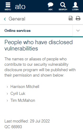 I reported a security vulnerability to the ATO!